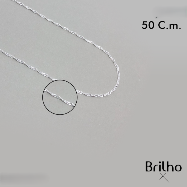 PCD0837A CADENA DELGADA SINGAPUR 50CM EN PLATA LEY 925