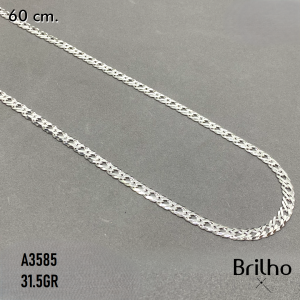 PCD0342A CADENA MEDIANA BARBADA 60CM EN PLATA LEY 925