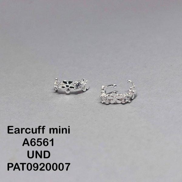 EAR105 EARCUFF FLOR EN PLATA LEY 925