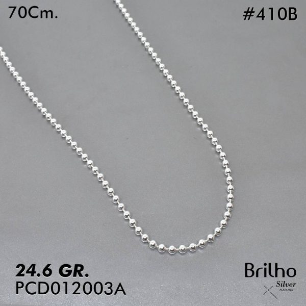 PCD0410B CADENA MEDIANA 70CM EN PLATA LEY 925