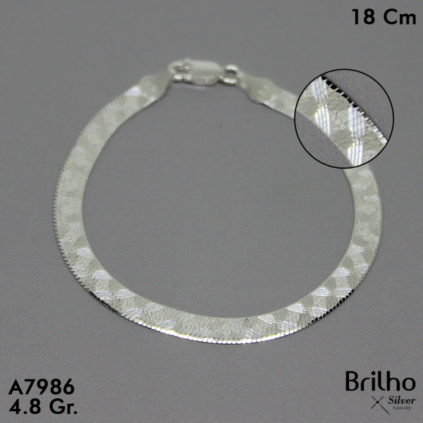 CPU1391B PULSERA DELGADA Y ESPECIAL 18CM EN PLATA LEY 925