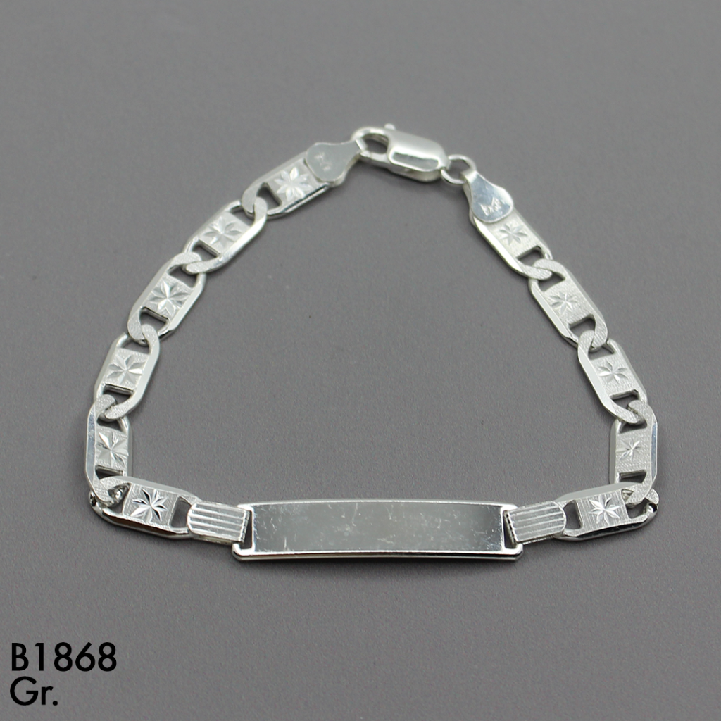 CPU1062B PULSERA PLACA 20CM EN PLATA LEY 925