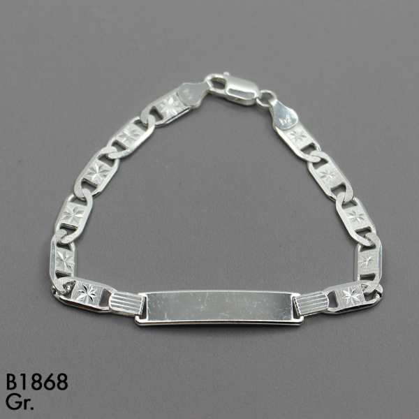 CPU1062B PULSERA PLACA 20CM EN PLATA LEY 925