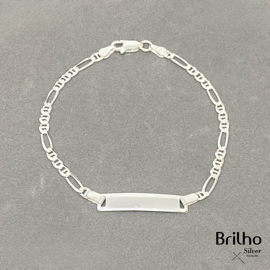 CPU1044B PULSERA PLACA  3X1 18CM EN PLATA LEY 925