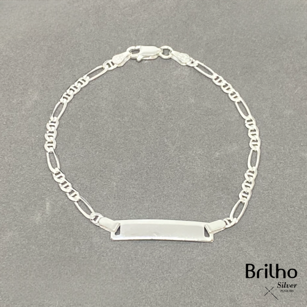 CPU1044B PULSERA PLACA  3X1 18CM EN PLATA LEY 925