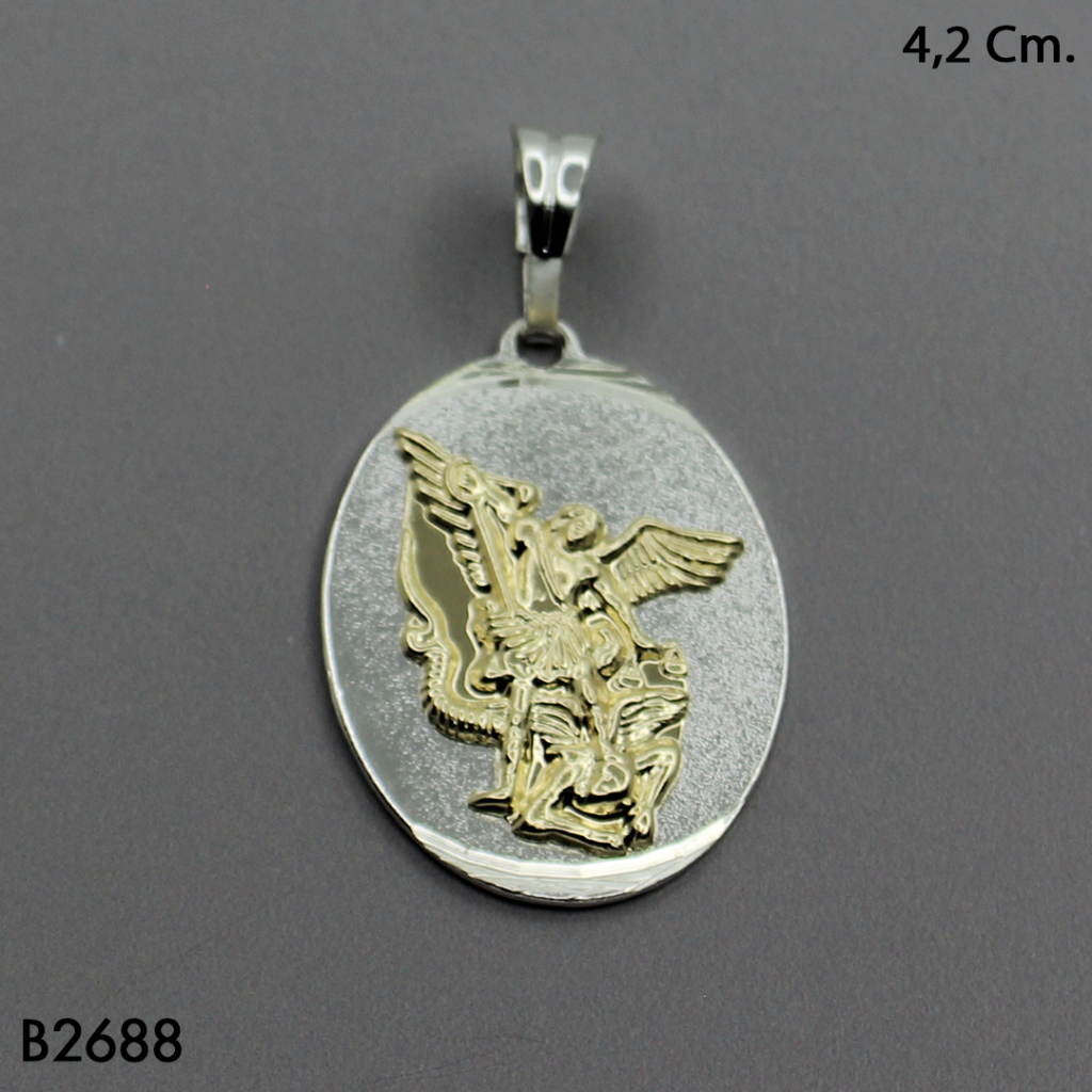 CDJ0668 DIJE ARCANGEL SAN MIGUEL ORO PLATA  EN PLATA LEY 925