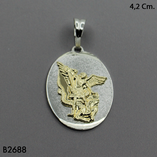 CDJ0668 DIJE ARCANGEL SAN MIGUEL ORO PLATA  EN PLATA LEY 925