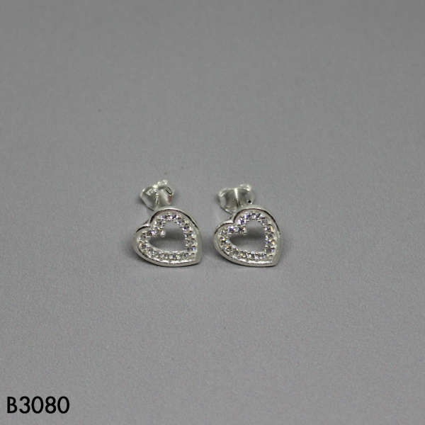 T24N295 TOPO CORAZON MICROCIRCON EN PLATA LEY 925