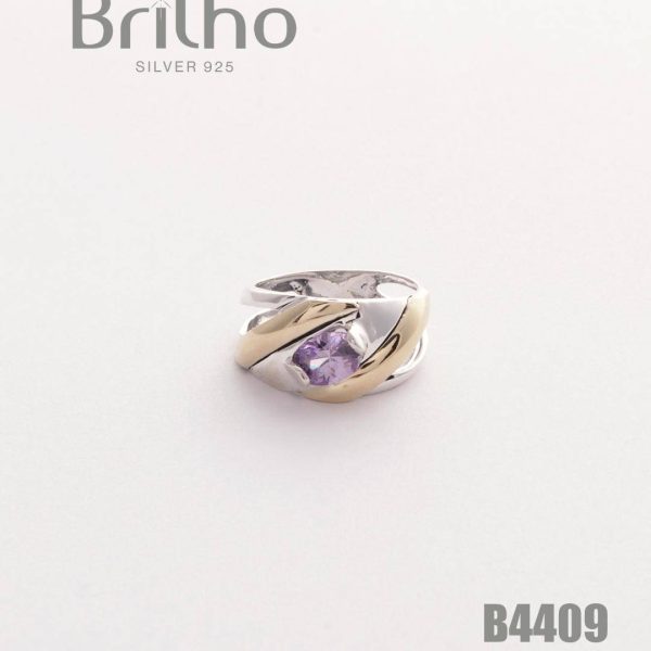 CAN1668 ANILLO  DAMA ORO PLATA (DE LA 6 ALA 9) EN PLATA LEY 925