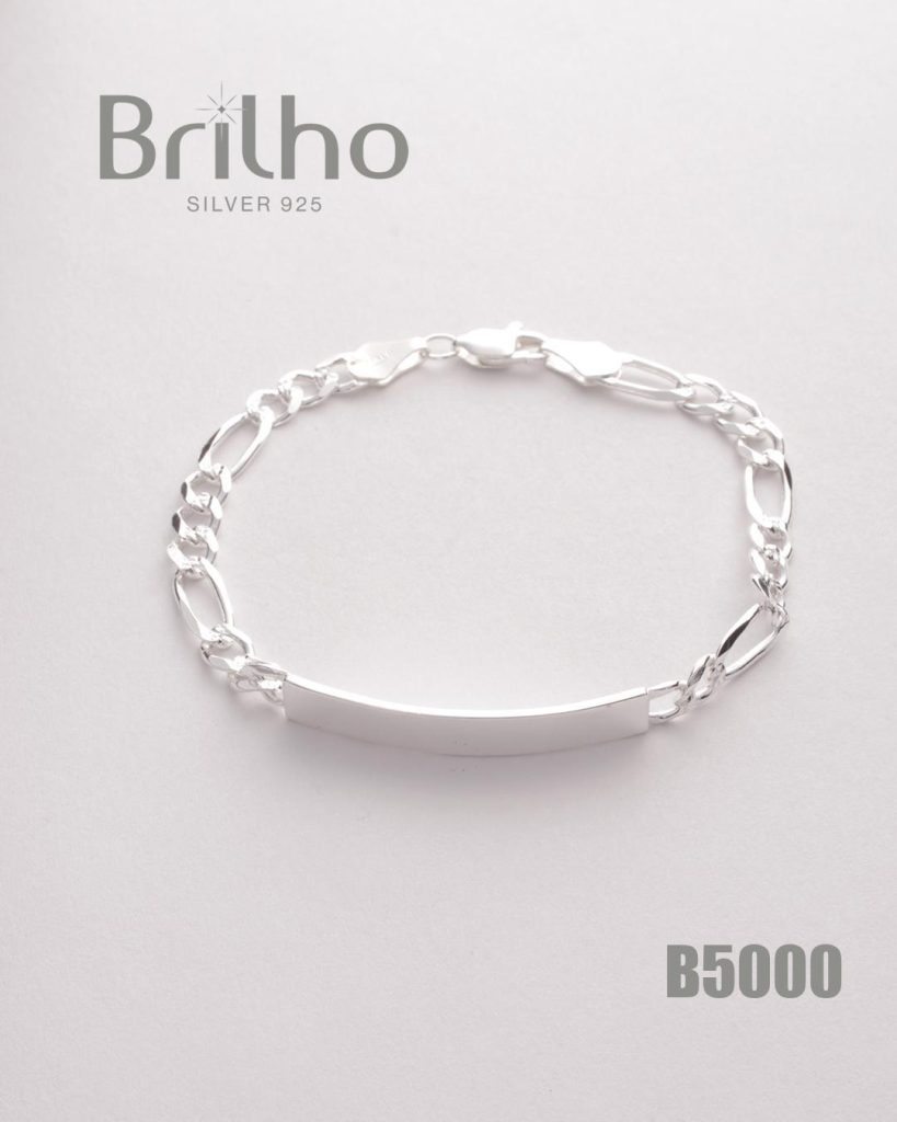 CPU1070A PULSERA PLACA 3X1  19CM EN PLATA LEY 925