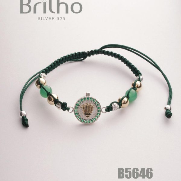 PULSERA TEJIDA ORO PLATA ROLEX  EN PLATA LEY 925