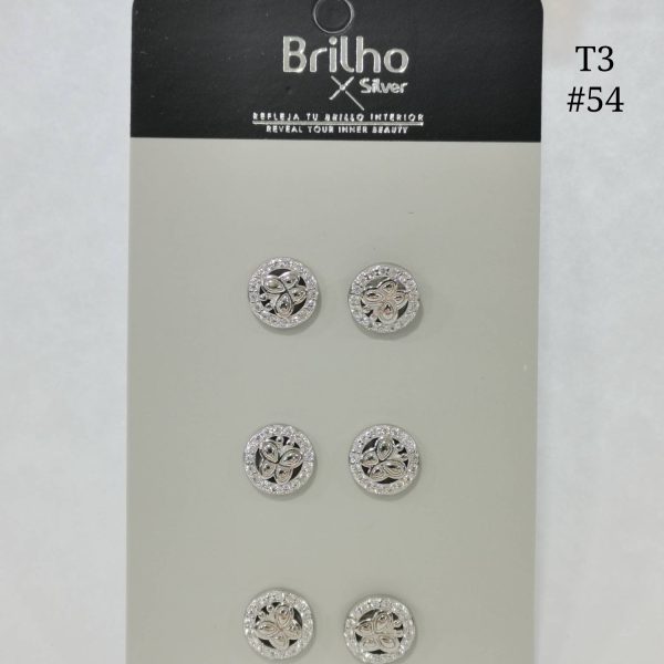 T3N054 TOPO MARIPOSA RODIO X3 EN PLATA LEY 925