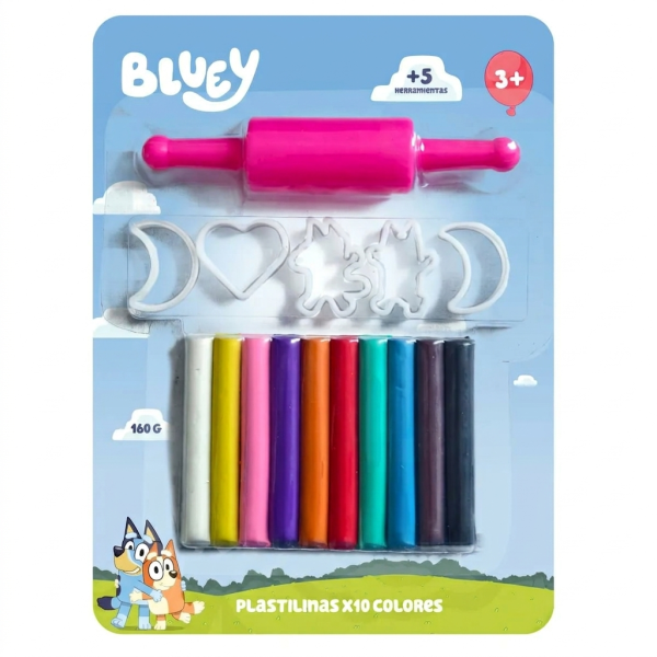 Plastilina x10 Colores + Moldes y Rodillo Niños